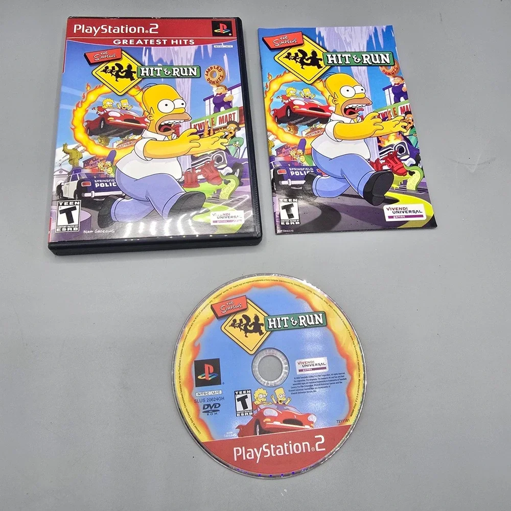 The Simpsons Hit & Run PS2 PlayStation 2 Greatest Hits CIB Complete Manual